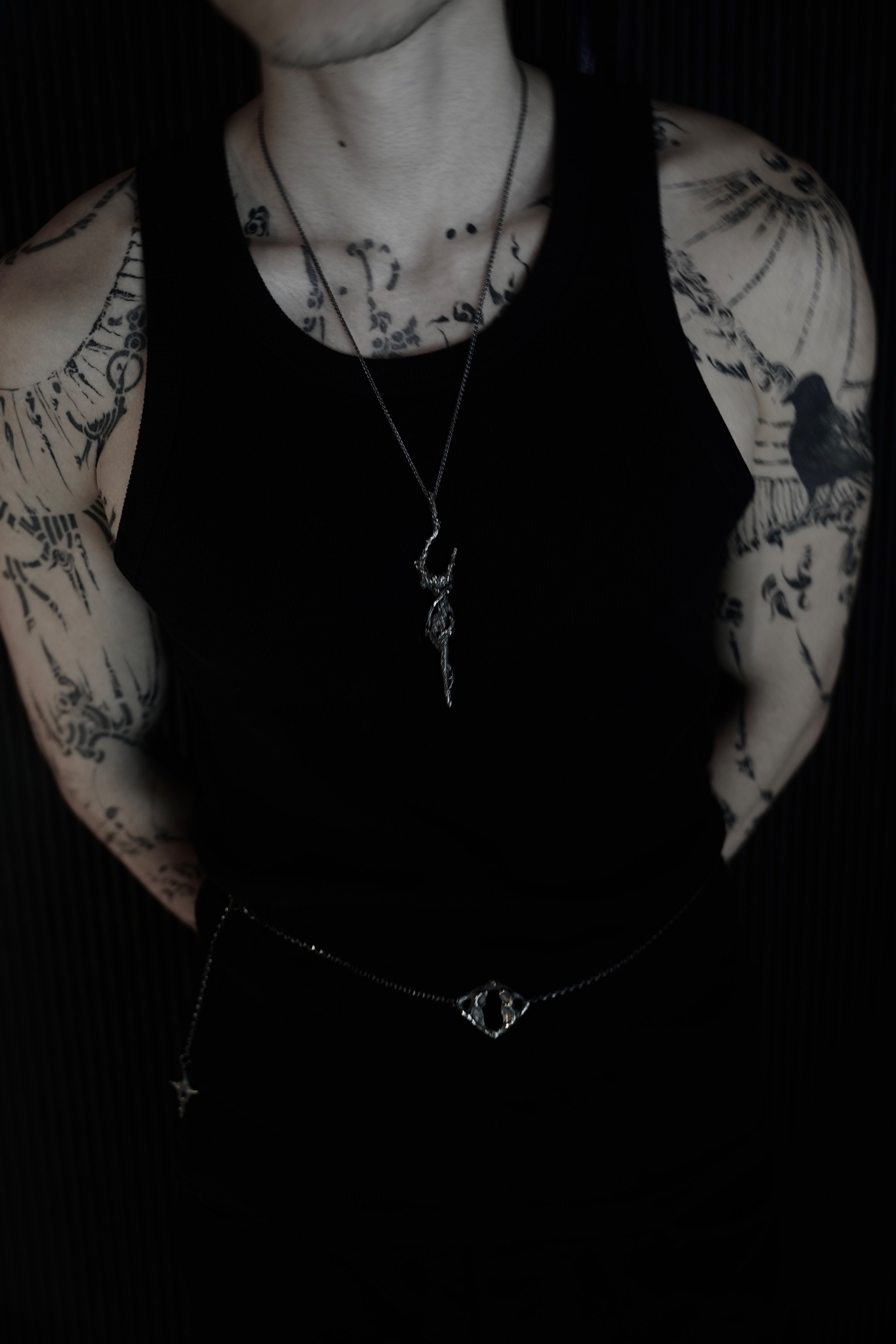 WOODEN CANE necklace [MSJK009]